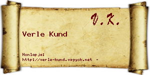 Verle Kund névjegykártya